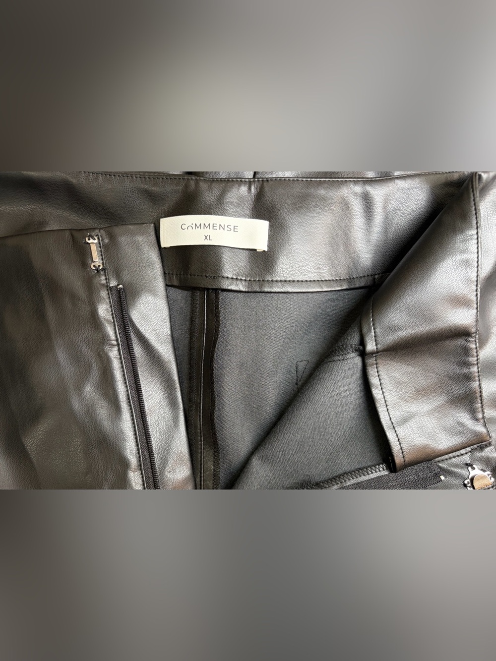 Commense Vegan Faux Leather High-Waisted Wide Leg Pants Size XL Femme Fatale - Picture 9 of 11